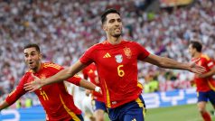 Španělé slaví vítěznou branku ve čtvrtfinále Eura proti Německu