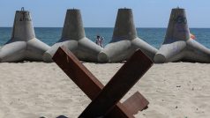 Ochrana pláže u ukrajinského Chornomorsku