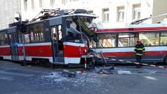 V Brně se srazil trolejbus s tramvají