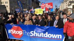 Lidé ve čtvrtek vyšli ve Washingtonu do ulic na protest pozastavenému financování vládních institucí.