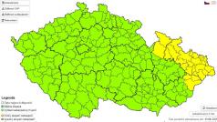 Český hydrometeorologický ústav vydal varování před silnými bouřkami doprovázené intenzivním deštěm