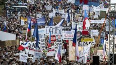 Demonstrace pořádaná Milionem chvilek pro demokracii na Václavském náměstí.