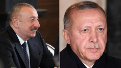 Prezident Ázerbájdžánu Ilham Alijev a turecký prezident Recep Tayyip Erdoğan.