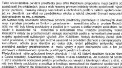 Výňatek z policejního usnesení, který zajistilo nemovitosti firem Jiřího Kubíčka.