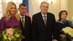 Prezident Miloš Zeman a premiér Andrej Babiš s rodinami na tradičním novoročním obědě v Lánech.