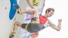 Adam Ondra na mistrovství světa v Innsbrucku.