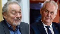 Zpěvák Karel Gott a prezident Miloš Zeman