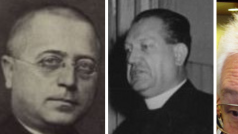 Předsedové Československé strany lidové (zleva): zakladatel Jan Šrámek, Josef Plojhar, Josef Bartončík a Josef Lux