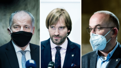 Bývalí ministři zdravotnictví (zleva) Roman Prymula, Adam Vojtěch a Jan Blatný (všichni za ANO)