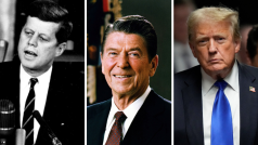 Zleva J. F. Kennedy, R. Reagan a D. Trump