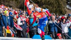 Kateřina Pavlů ve štafetě žen na mistrovství světa v biatlonu ve švýcarském Lenzerheide