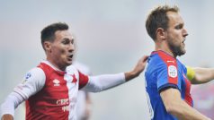 Zleva Jan Bořil ze Slavie a Daniel Kolář z Plzně