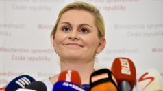 Ministryně spravedlnosti Taťána Malá (ANO) na tiskové konferenci