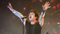 Frontman skupiny Green Day Billie Joe Armstrong na festivalu Rock for People