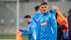 Patrik Schick na reprezentačním tréninku