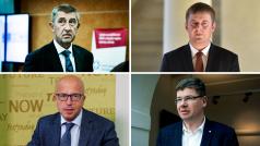 Premiér Andrej Babiš, ministr Zahraničí Tomáš Petříček, europoslanec Pavel Telička, europoslanec Jiří Pospíšil.