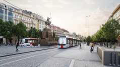 Tramvaje mají jezdit po stranách Václavského náměstí