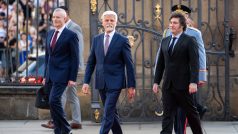 Prezident Petr Pavel přivítal na Pražském hradě argentinského prezidenta Javiera Mileie