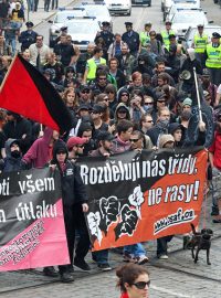 1. máj 2009 - pochod anarchistů Prahou