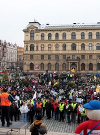 Demonstrace na náměstí Jana Palacha v Praze.