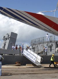 Trosky havarovaného letounu Air France