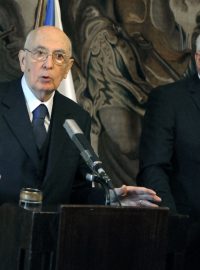 Italský prezident Giorgio Napolitano na návštěvě Prahy.