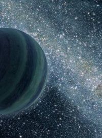 Volně plující planeta o velikosti Jupiteru v představě výtvarníka