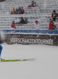 Rakušan Thomas Morgenstern při tréninku v Garmisch-Partenkirchenu