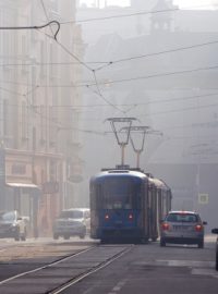 Smog v centru Ostravy