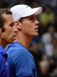 Radek Štěpánek a Tomáš Berdych v deblu