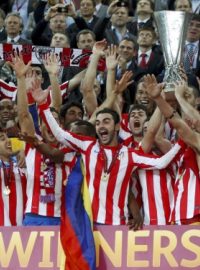 Fotbalisté Atlética Madrid slaví triumf v Evropské lize
