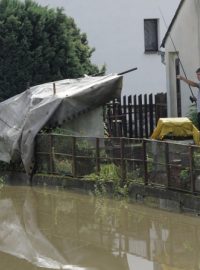 Rozlitá řeka ve Švihově na Klatovsku