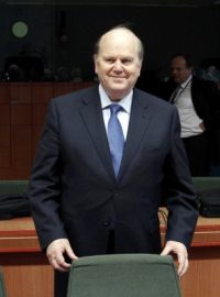 Irský ministr financí Michael Noonan na setkání ministrů eurozóny