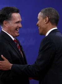 Republikánský kandidát Mitt Romney a prezident USA Barack Obama