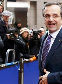 Řecký premiér Antonis Samaras na summitu EU v Bruselu