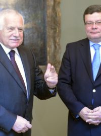 Prezident Václav Klaus přijal odcházejícího ministra obrany Alexandra Vondru