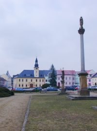 Kojetín - celkový pohled na náměstí v Kojetíně