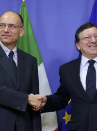 Italský premiér Enrico Letta a šéf Evropské komise José Manuel Barroso