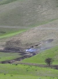 Vrak amerického letadla v Kyrgyzstánu