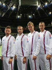 Český daviscupový tým: Jaroslav Navrátil, Jan Hájek, Radek Štěpánek, Tomáš Berdych, Lukáš Rosol, Jiří Veselý