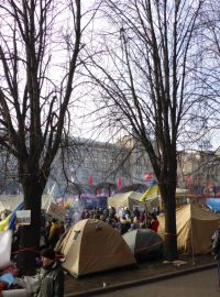 Protesty v ukrajinském Kyjevě