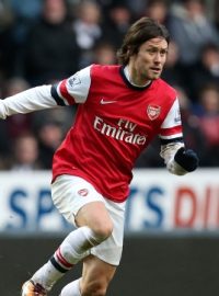 Fotbalista Tomáš Rosický v dresu Arsenalu