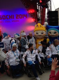 Přivítání českých paralympioniků v olympijské vesnici v Soči