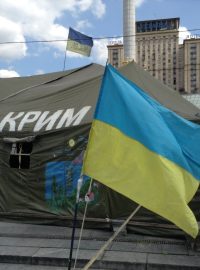 Ukrajina, Kyjev. Majdan na počátku července