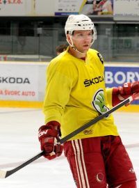 Radim Vrbata na tréninku extraligové Mladé Boleslavi