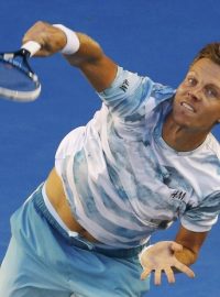 Tomáš Berdych v semifinálovém duelu s Andym Murraym