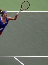 Petra Kvitová při duelu s Caroline Garciaovou