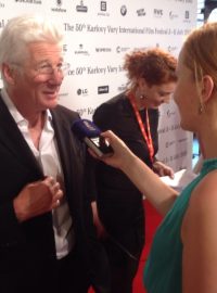 Richard Gere na Mezinárodním filmovém festivalu v Karlových Varech v červenci 2015