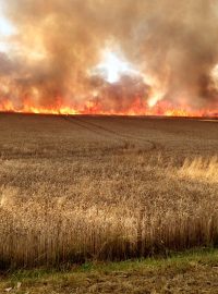 Požár ve Skaličce na Královéhradecku