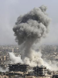 Bombardování v Damašku s podporou ruského letectva, Sýrie